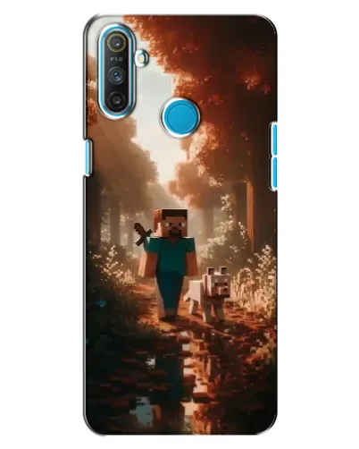 Чехол для Realme C3 с картинкой «Стив в лесу»