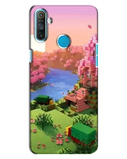 Чехол для Realme C3 с картинкой «Розовое дерево Minecraft»