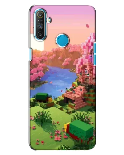 Чехол для Realme C3 с картинкой «Розовое дерево Minecraft»