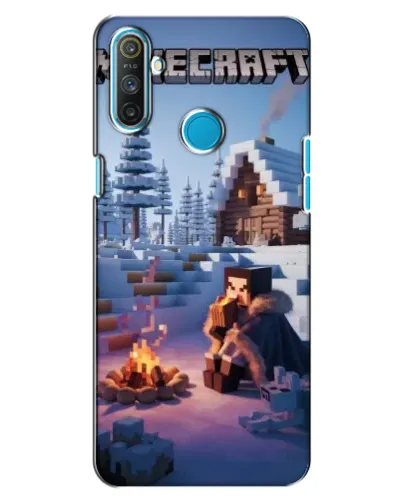 Чехол для Realme C3 с картинкой «Зимний Minecraft»