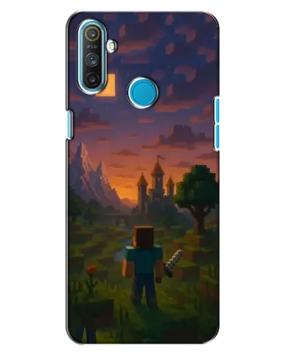 Чехол для Realme C3 с картинкой «Стив у башни»