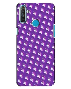 Чехол для Realme C3 с картинкой «Единороги на фиолетовом»