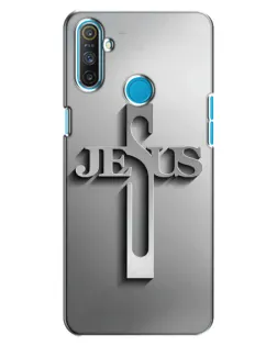 Чехол для Realme C3 с картинкой «Металлический крест Jesus»