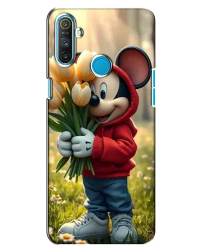 Чохол для Realme C3 з картинкою «Міккі з тюльпанами»