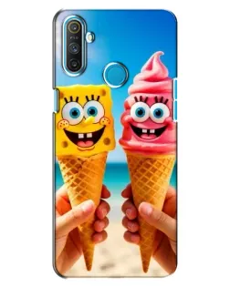 Чехол для Realme C3 с картинкой «Спанч Боб мороженое»