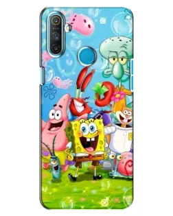 Чохол для Realme C3 з картинкою «Губка Боб та друзі»