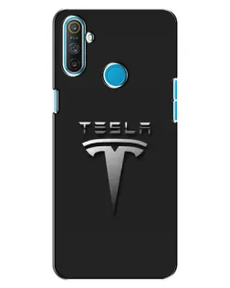 Чехол для Realme C3 с картинкой «Стальной логотип Tesla»