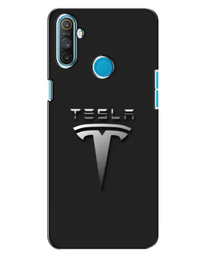 Чехол для Realme C3 с картинкой «Стальной логотип Tesla»