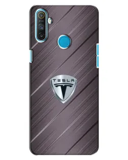 Чехол для Realme C3 с картинкой «Металлическая текстура Tesla»