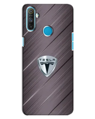 Чехол для Realme C3 с картинкой «Металлическая текстура Tesla»