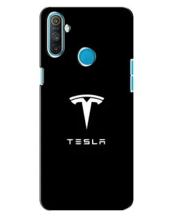 Чехол для Realme C3 с картинкой «Tesla White Logo»