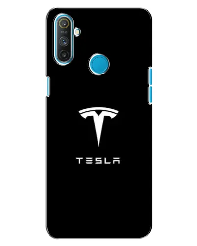 Чехол для Realme C3 с картинкой «Tesla White Logo»