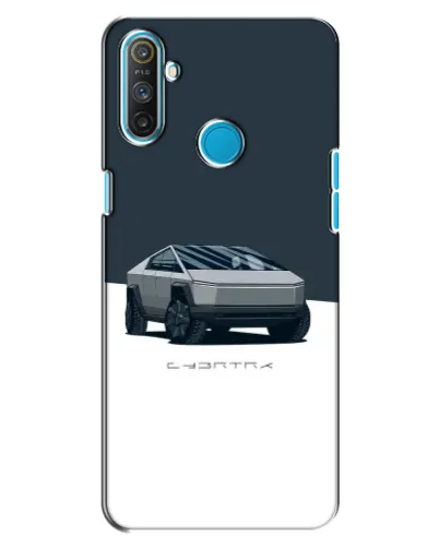 Чехол для Realme C3 с картинкой «Серебристый Cybertruck Tesla»