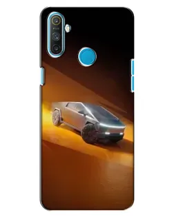 Чехол для Realme C3 с картинкой «Cybertruck в пустыне»