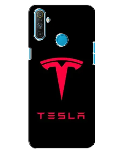 Чехол для Realme C3 с картинкой «Tesla Red Logo»