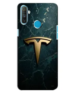 Чехол для Realme C3 с картинкой «Мраморная Tesla Gold»