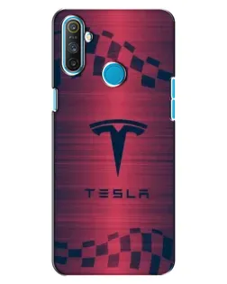 Чехол для Realme C3 с картинкой «Тесла красный карбон»