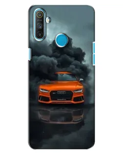 Чехол для Realme C3 с картинкой «Audi в облаках дыма»