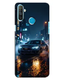Чехол для Realme C3 с картинкой «Ночной город и Audi»