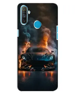 Чехол для Realme C3 с картинкой «Lamborghini дымная эстетика»