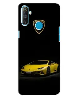 Чехол для Realme C3 с картинкой «Lamborghini желтый акцент»