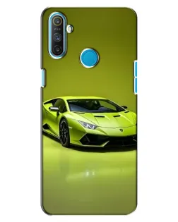 Чехол для Realme C3 с картинкой «Салатовый Lamborghini Huracan»