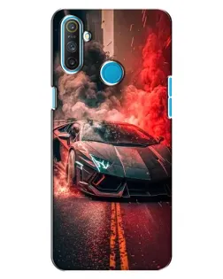 Чехол для Realme C3 с картинкой «Lamborghini красный дым»
