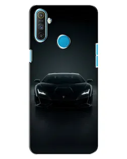 Чехол для Realme C3 с картинкой «Черный Lamborghini Aventador»