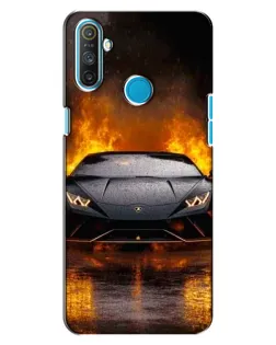 Чехол для Realme C3 с картинкой «Lamborghini в огне»