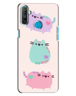 Чохол для Realme C3 з картинкою «Pusheen тріо»