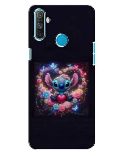 Чехол для Realme C3 с картинкой «Stitch в цветах»