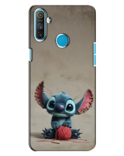 Чехол для Realme C3 с картинкой «Стич на коричневом фоне»