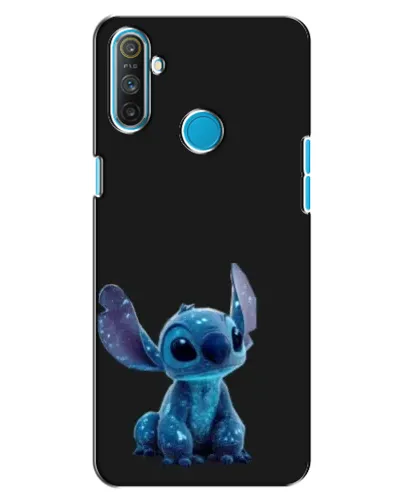 Чехол для Realme C3 с картинкой «Стич на черном»