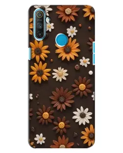 Чохол для Realme C3 з картинкою «Візерунок з маленьких соняшників»