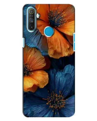 Чехол для Realme C3 с картинкой «Яркая сине-оранжевая флора» Чехол для Realme C3 с картинкой «Яркая сине-оранжевая флора»