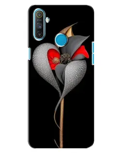 Чехол для Realme C3 с картинкой «Серебряный фантазийный цветок»