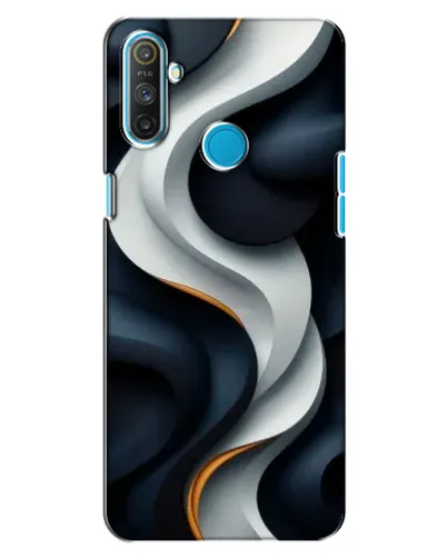 Чохол для Realme C3 з картинкою «Об'ємні чорно-білі стрічки»