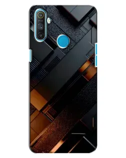 Чохол для Realme C3 з картинкою «Чорні геометричні блоки»