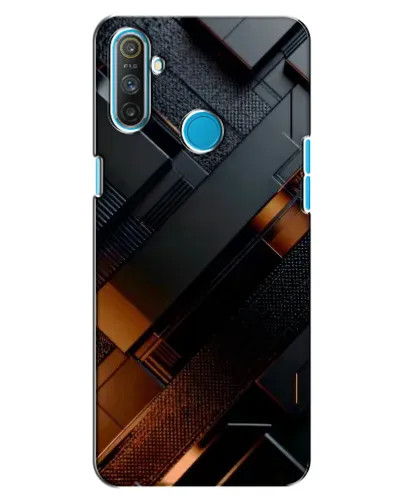 Чохол для Realme C3 з картинкою «Чорні геометричні блоки»