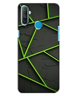 Чохол для Realme C3 з картинкою «Зелені геометричні лінії»