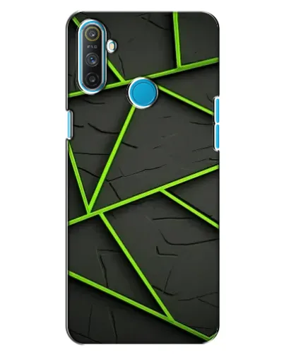 Чохол для Realme C3 з картинкою «Зелені геометричні лінії»