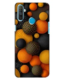 Чохол для Realme C3 з картинкою «Об'ємні помаранчеві сфери»