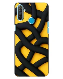 Чохол для Realme C3 з картинкою «Чорне жовте переплетення»