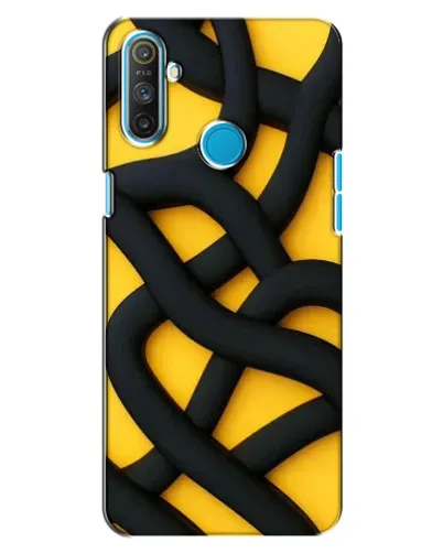 Чохол для Realme C3 з картинкою «Чорне жовте переплетення»