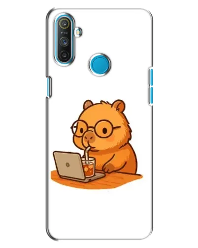 Чохол для Realme C3 з картинкою «Капібара з ноутбуком»