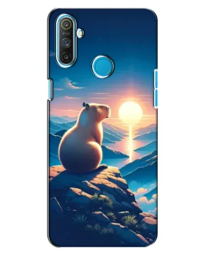 Чохол для Realme C3 з картинкою «Захід сонця з капібарою»