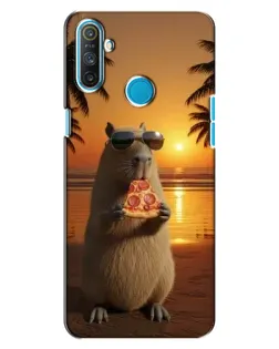 Чохол для Realme C3 з картинкою «Капібара з піцою»