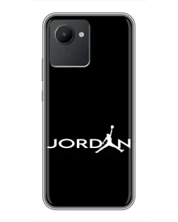 Чехол для Realme C30 с картинкой «Jordan White Logo»