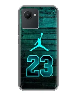 Чехол для Realme C30 с картинкой «Jordan Cyan 23»