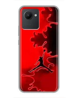 Чехол для Realme C30 с картинкой «Jordan Red Smoke»